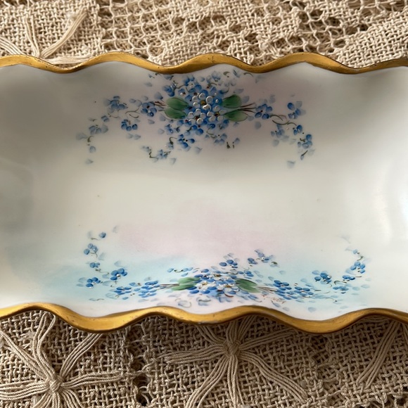MZ Austria Moritz Forget Me Nots Serving Dish - Vintage Flowers - Picture 4 of 9